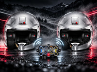 Thumbnail for Stilo Venti WRC Composite rally helmets featuring wireless driver-to-co-driver communication, integrated speakers, noise-canceling microphones, and a Stilo wireless intercom amplifier against a dramatic rally racing background.