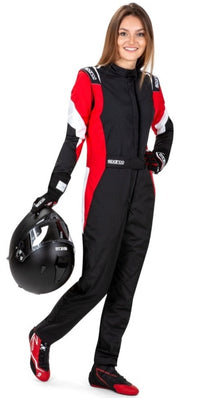 Thumbnail for sparco competition ladies race suit black / red Image