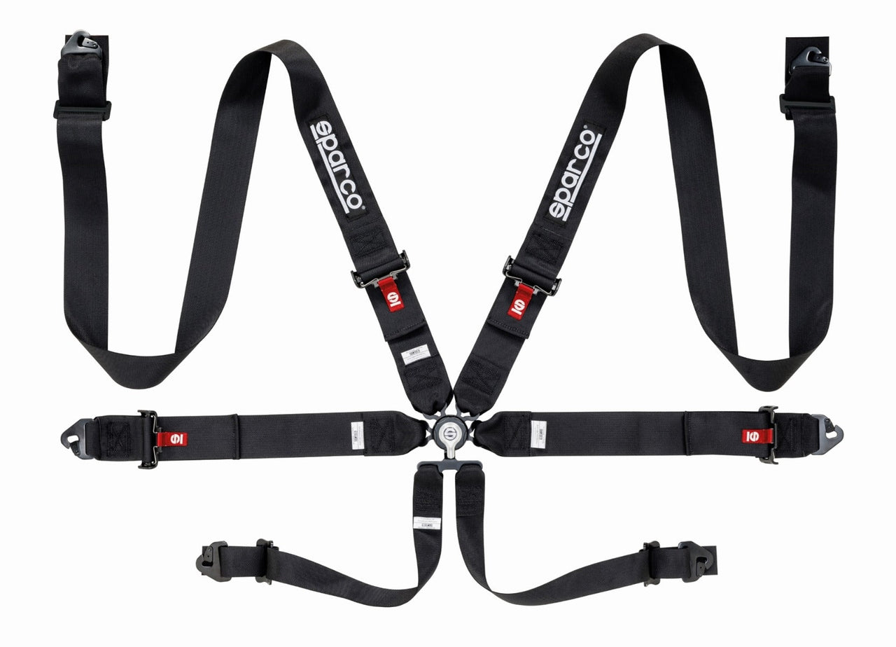 Sparco 6 Point Racing Harness (3" Steel) black