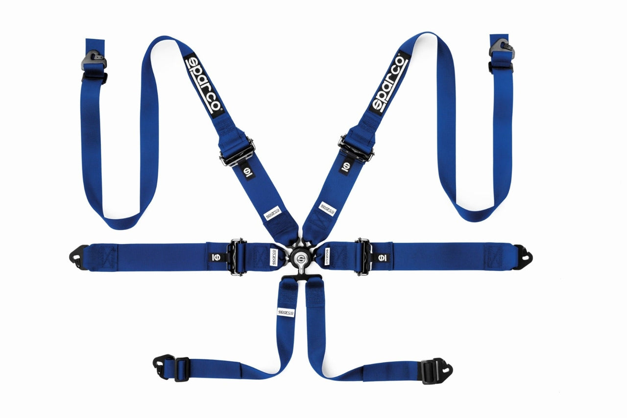 Sparco 6 Point Racing Harness (3"-2" Aluminum) blue
