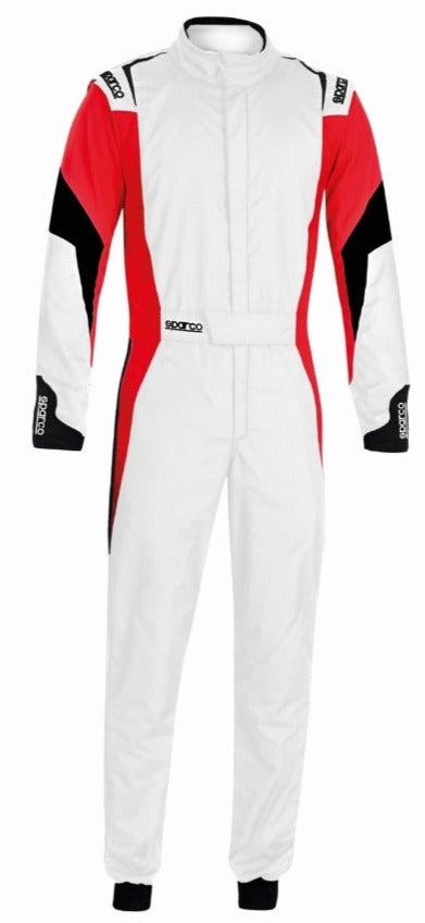  SPARCO COMPETITION RACE SUIT  WHITE / RED FRONT IMAGE 