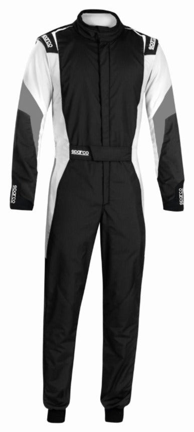  SPARCO COMPETITION RACE SUIT  BLACK / WHITE FRONT IMAGE 