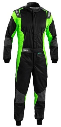 Thumbnail for Sparco Futura Racing Suit Black / Green Front image
