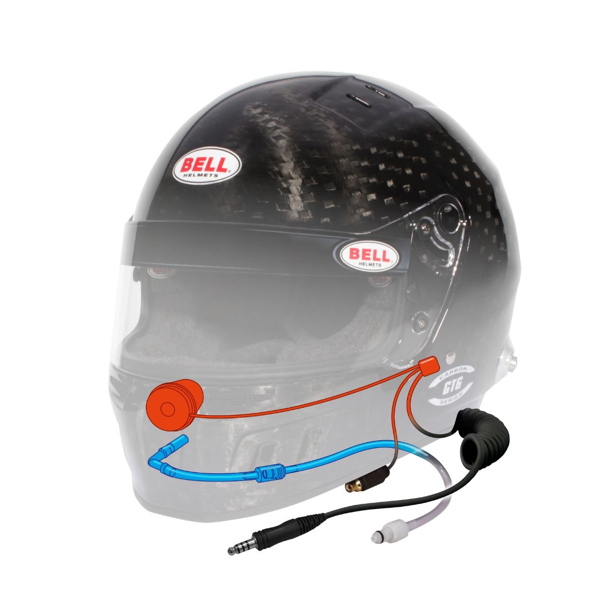 Bell GT6 RD Carbon Fiber Helmet SA2020 WITH COMMUNICATIONS IMAGE