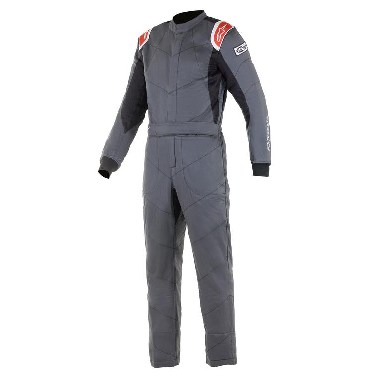 ALPINESTARS KNOXVILLE V2 RACE SUIT GRAY /  RED FRONT IMAGE