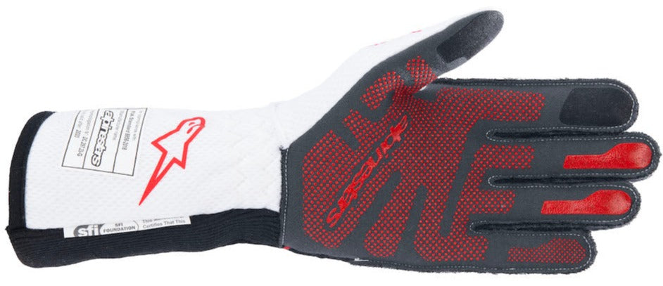 Alpinestars Tech-1 ZX v4 Nomex Gloves White / Red Palm Image