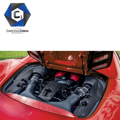 C3 Carbon Ferrari 488 Spider Carbon Fiber Engine Trim