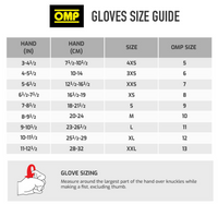 Thumbnail for OMP ONE-S Nomex Gloves Size Chart Image