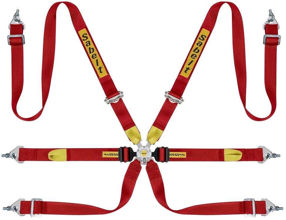 Sabelt Silver Series Enduro 6 Point Racing Harness Red