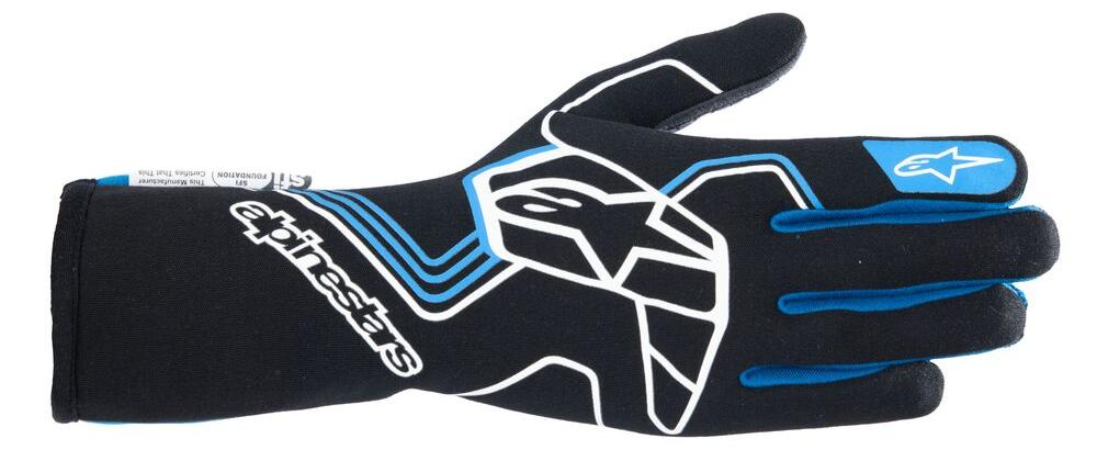 Alpinestars Tech-1 Race v4 gloves, highlighting the extended silicone print for an enhanced grip.