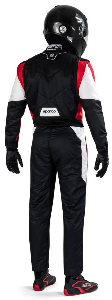 Sparco-Competition-Race-Suit-Black/Red-Action-Back-Image