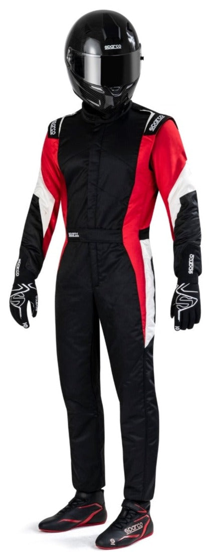 Sparco-Competition-Race-Suit-Black/Red-Action-Image