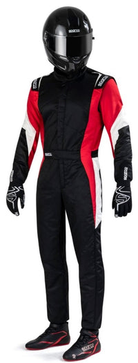 Thumbnail for Sparco-Competition-Race-Suit-Black/Red-Action-Image