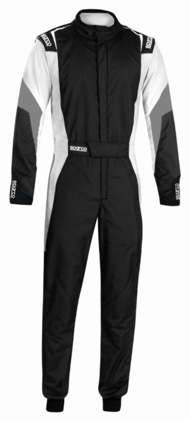 Sparco-Competition-Race-Suit-Black/White-full-Front-Image