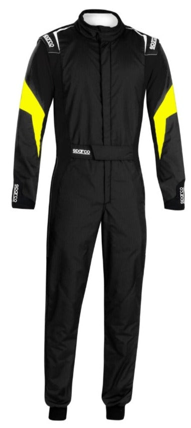 Sparco-Competition-Race-Suit-Black/Yellow-full-Front-Image