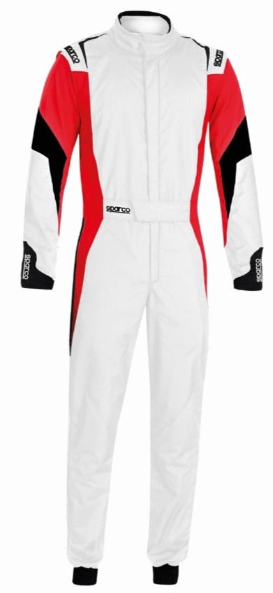 Sparco-Competition-Race-Suit-White/Red-full-Front-Image