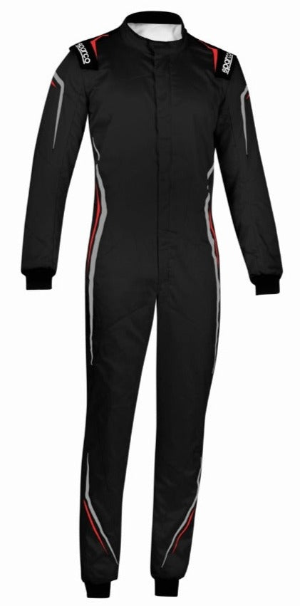 Sparco-Prime-Race-Suit-Black-Front-Full Length-Image