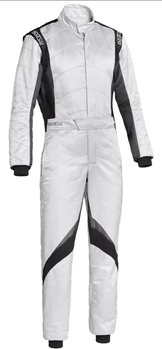 SPARCO SUPERSPEED RS9 RACE SUIT WHITE / BLACK FRONT IMAGE