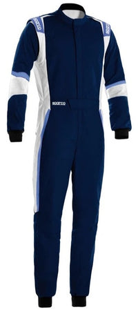 Thumbnail for Sparco X-Light Race Suit Blue / White Front Image