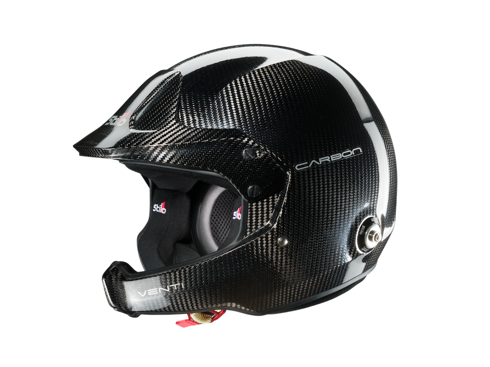Stilo WRC Venti Carbon Fiber helmet 8860 Carbon Fiber Racing Helmet Image - Gloss Finish left side view
