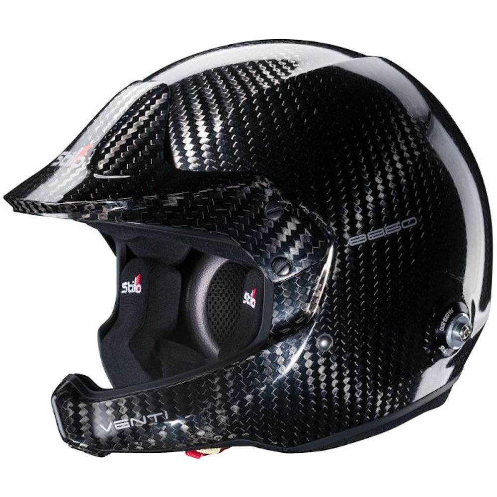 Stilo WRC Venti Carbon Fiber helmet 8860 Discover the best deals and lowest prices on high-quality motorsports equipment and materials at our website. Explore our wide selection and take advantage of exclusive discounts and ongoing sales to fuel your passion for motorsports. 8860 left profile image