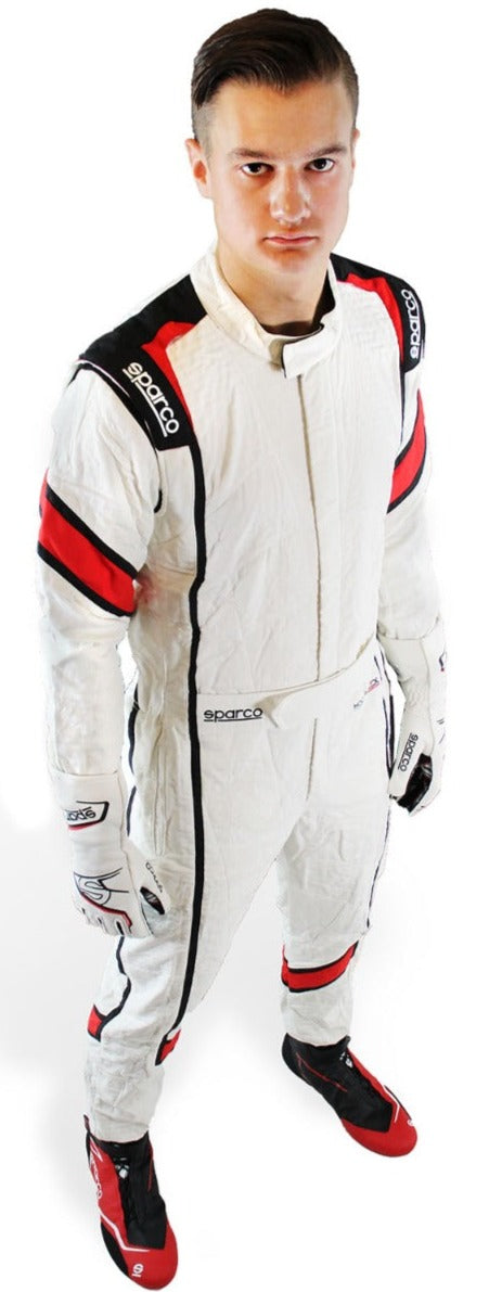 SPARCO EAGLE LT RACE SUIT WHITE / RED BIGGEST DISCOUNTS FOR TEH BEST DEAL Will Ringwelski IMAGE