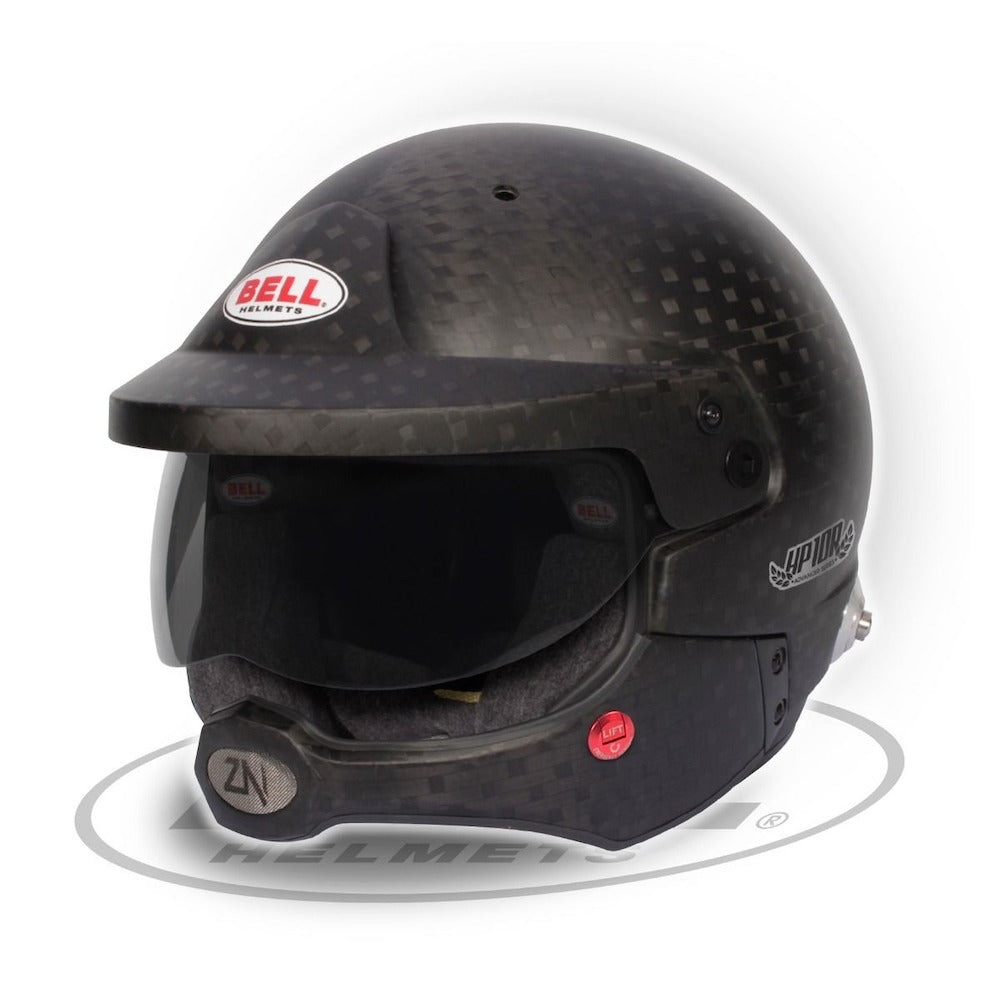 Advanced Bell HP10 Rally Helmet with ultra-lightweight carbon shell, perfect for rally drivers prioritizing performance and safety. IMAGE