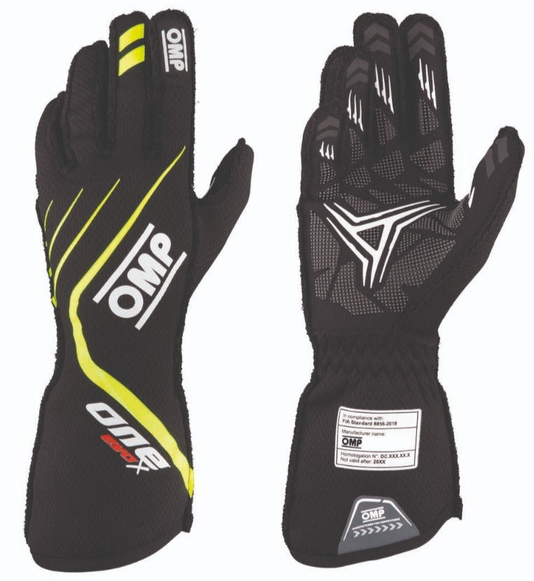OMP One Evo X Nomex Gloves Black / Yellow Image
