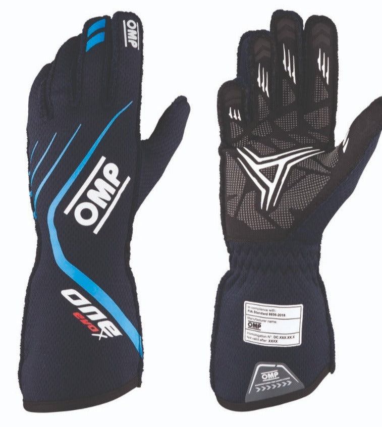 OMP One Evo X Nomex Gloves Blue / Cyan Image