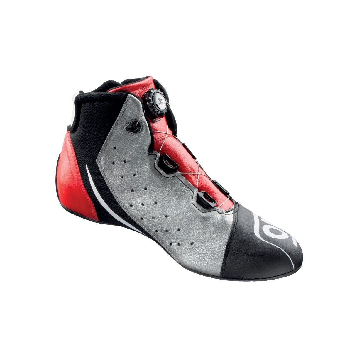 OMP One Evo X R Nomex Race Shoe in black red and silver