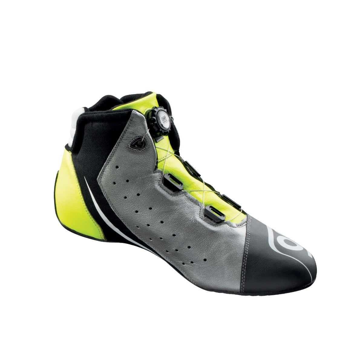 Image of OMP One Evo X R Nomex Race Shoe in black, yellow and silver