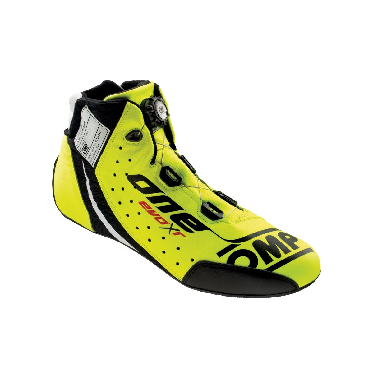 OMP One Evo X R Nomex Race Shoe in neon yellow
