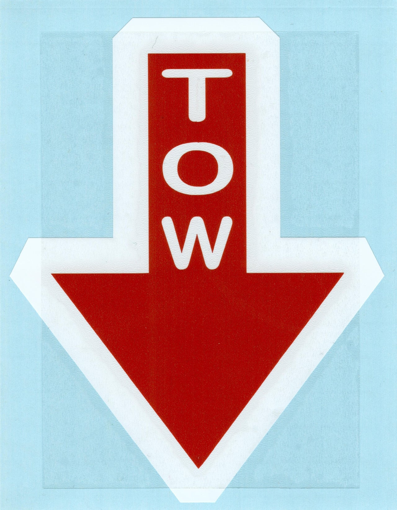 Tow Decal - Red on White