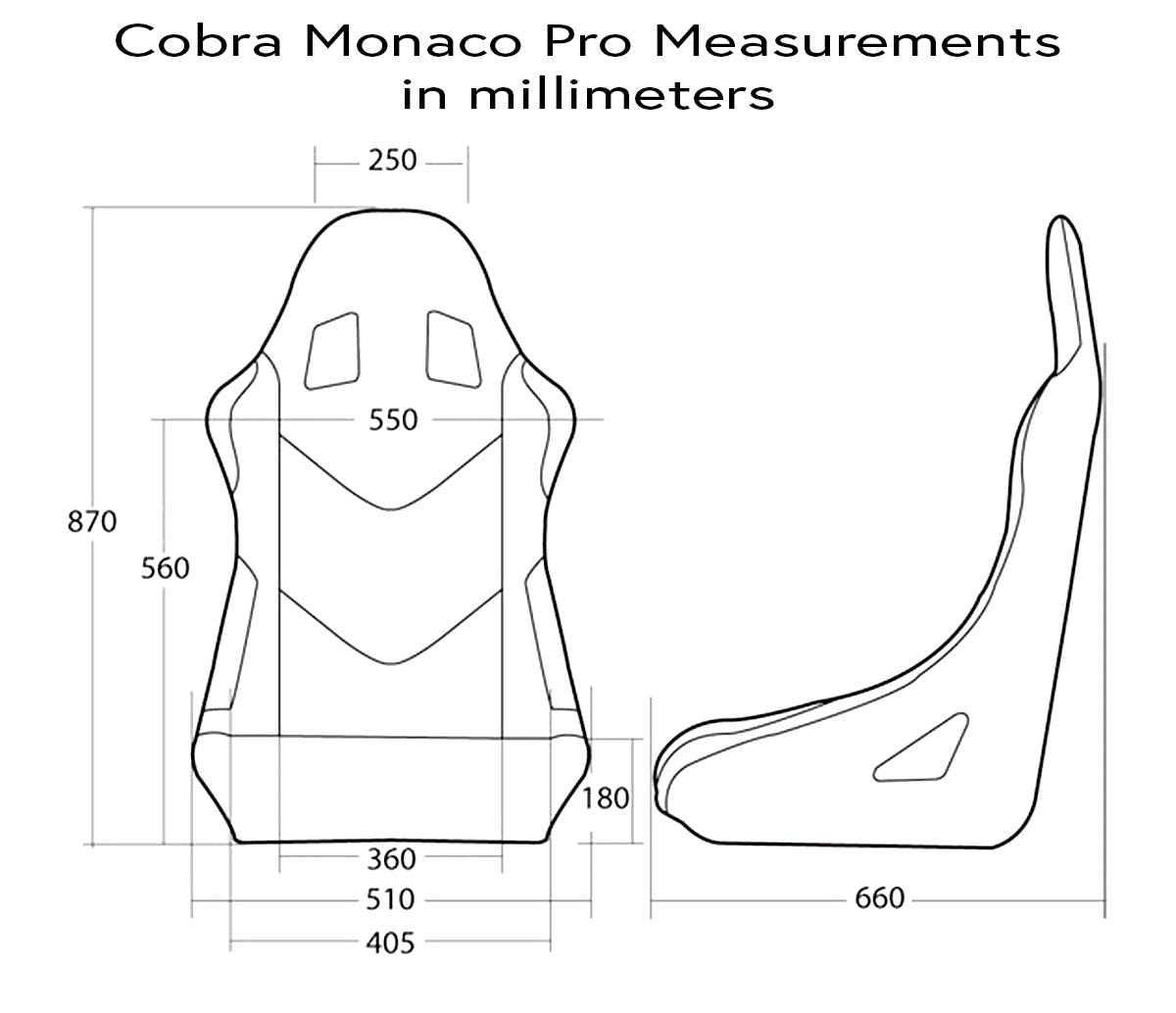 Cobra Monaco Pro Racing Seat Lowest Price on Sale with Discount dimensions