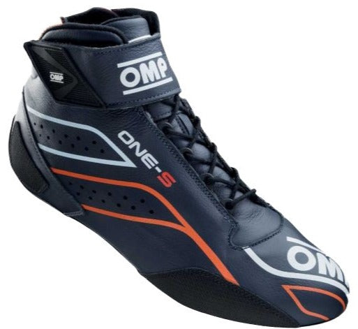 OMP ONE-S Racing Shoes Blue / Orange Right side profile Image