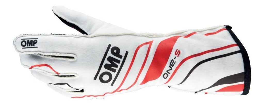 OMP ONE-S Nomex Gloves White /Red Image