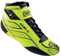 Thumbnail for OMP ONE-S Racing Shoes Yellow / black Right side profile ImageOMP ONE S AUTO RACING SHOE YELLOW PROFILE IMAGE