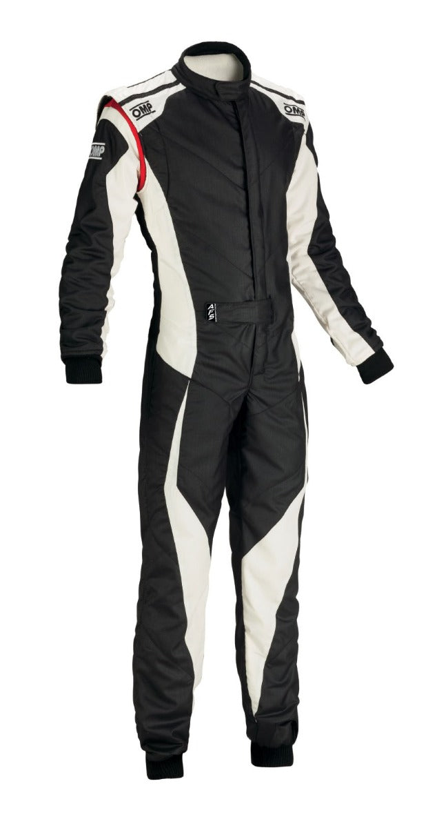 OMP Technica Evo Race Suit Black / White Front Image