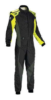 Thumbnail for OMP Technica Evo Race Suit Black / Yellow Front Image
