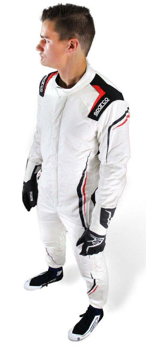 sparco prime LT race suit clearance on sale white front image william ringwelski