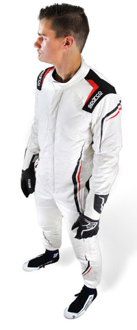 Thumbnail for sparco prime LT race suit clearance on sale white front image william ringwelski
