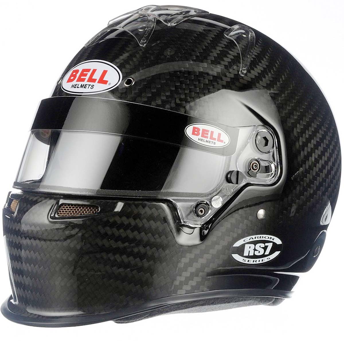 Bell RS7 Carbon Fiber Helmet left side closeup image