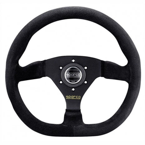 Image of Sparco L360 Steering Wheel in suede leather with flat bottom