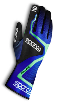 Thumbnail for Sparco Rush Kart Racing Glove Sparco Kart Race Gloves Black / Blue / Green