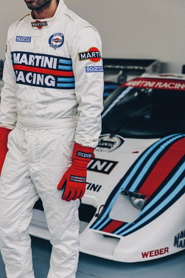 SPARCO MARTINI REPLICA RACING SUIT AND CAR IMAGE