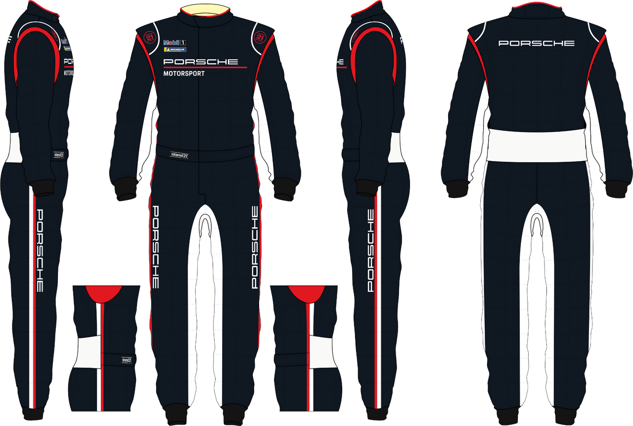 Stand 21 Porsche Motorsport Race Suit ST3000 image the best deal with the lowest price and discount black colorway image